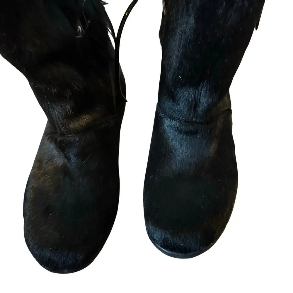 Tecnica black Real fur  Apres ski pull on boots